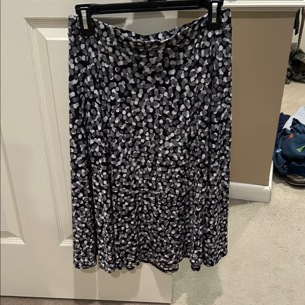 George Black and White Patterned A-Line Skirt